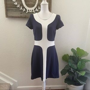 BODEN‎ Pall Mall Color Block Dress Navy & Cream US 10L